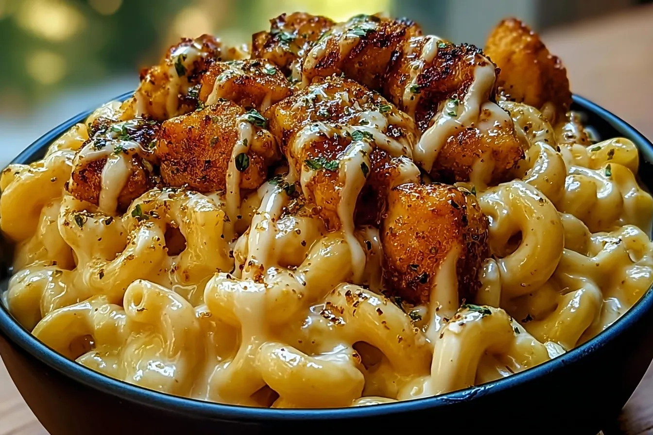 Creamy Honey Pepper Chicken Mac and Cheese Delight Dish