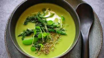 Creamy Spring Greens Soup Bowl