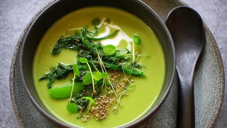 Creamy Spring Greens Soup Bowl