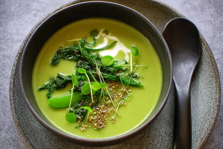 Creamy Spring Greens Soup Bowl