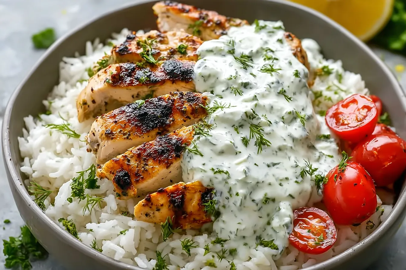 Dump-and-Bake Chicken Tzatziki with Rice Recipe for Busy Nights 
