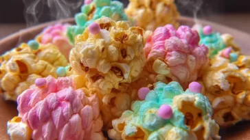 Easter Puff Corn Treats in a Colorful Bowl
