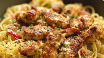 Delicious Easy Chicken Scampi on a Plate