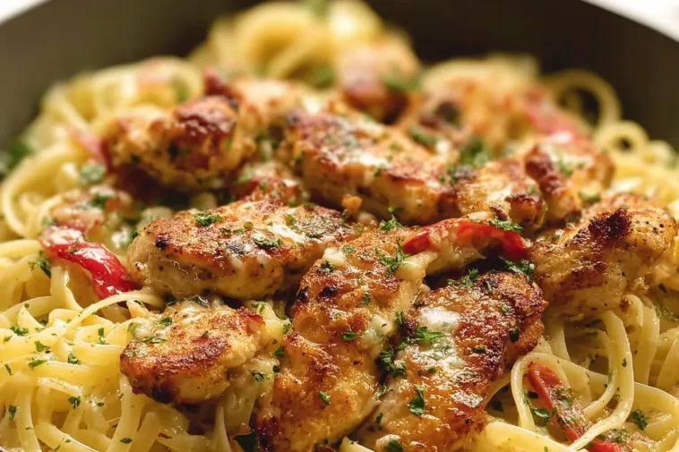 Delicious Easy Chicken Scampi on a Plate