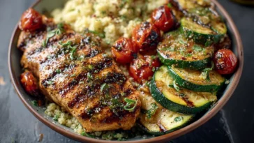 Delicious summer dinner spread