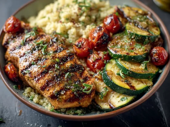 Delicious summer dinner spread