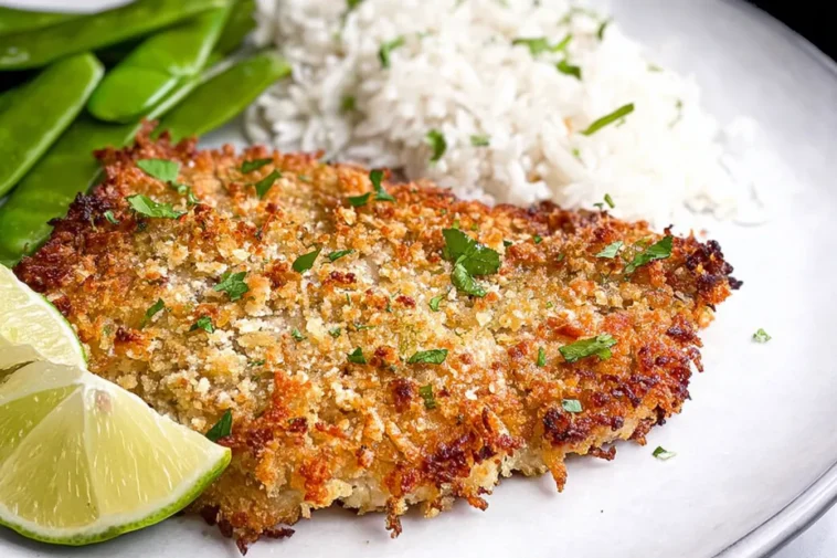 Fast and Easy Parmesan Crusted Tilapia Plated