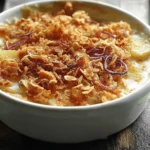 Delicious French Onion Scalloped Potatoes in a Baking Dish
