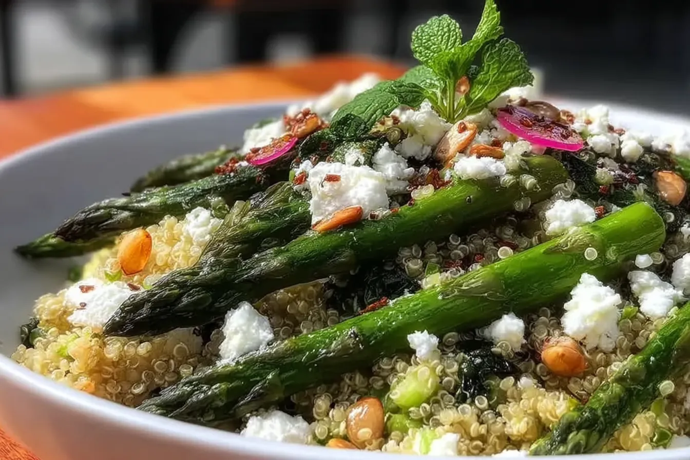 Fresh Spring Asparagus and Feta Quinoa Salad Easy Healthy Recipe 