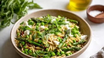 Fresh Spring Orzo Pasta Salad - Colorful Spring Dish