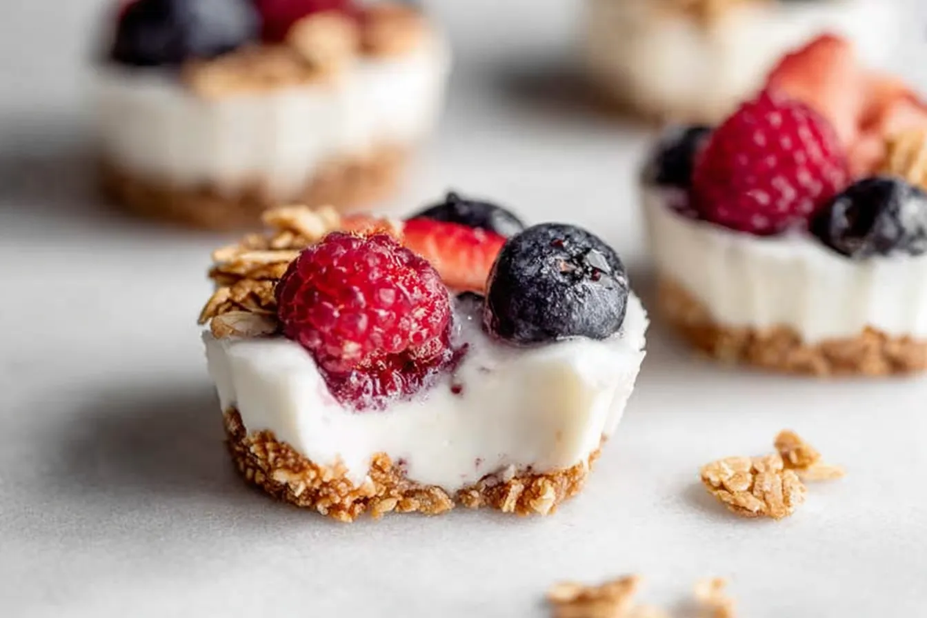 Colorful Frozen Yogurt Granola Cups Ready to Enjoy