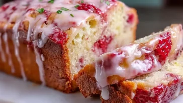 Glazed Strawberry Bread Fresh from the Oven