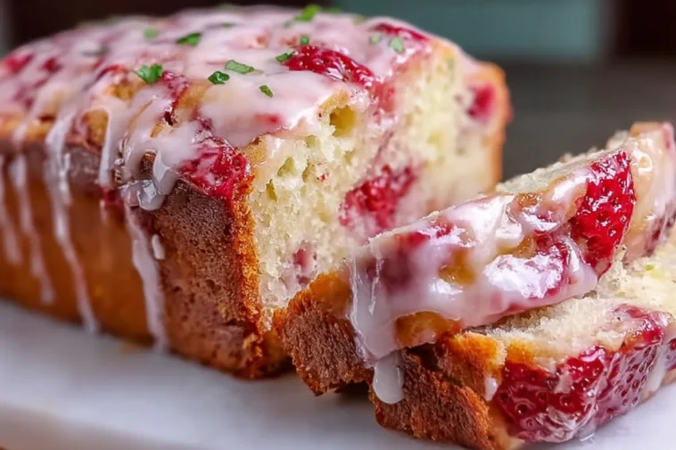 Glazed Strawberry Bread Fresh from the Oven