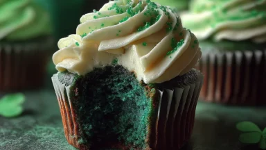 Green Velvet Cupcakes with Cream Cheese Frosting