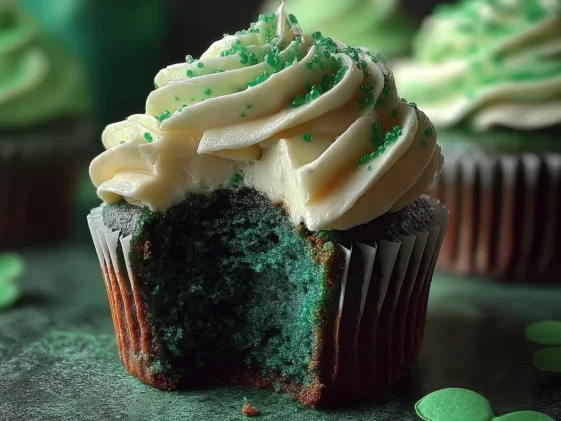 Green Velvet Cupcakes with Cream Cheese Frosting