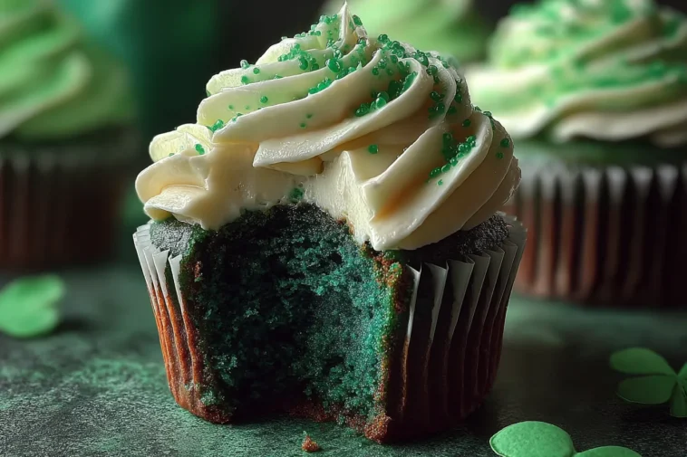 Green Velvet Cupcakes with Cream Cheese Frosting