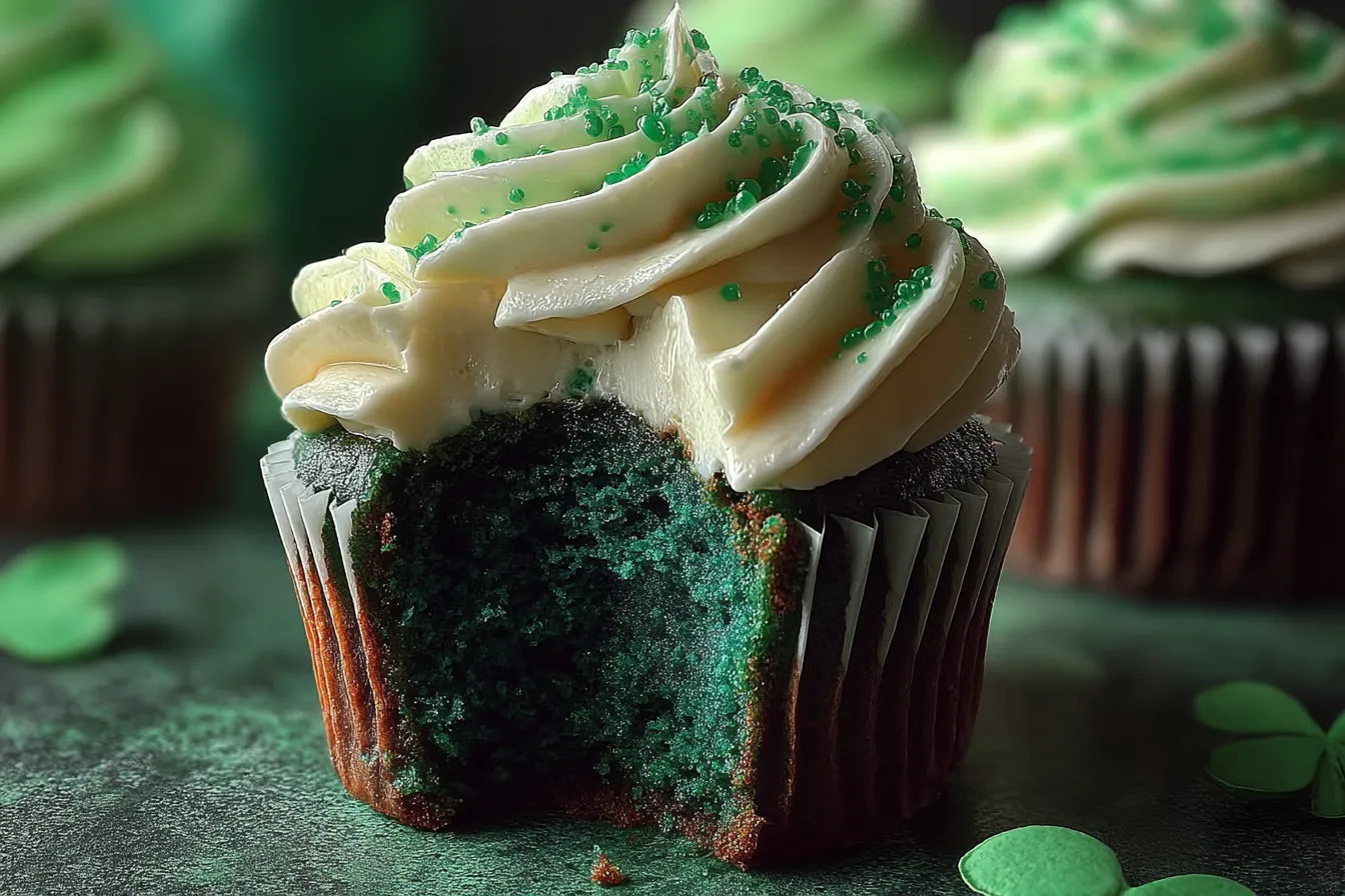 Green Velvet Cupcakes: Irresistibly Delicious Treats to Try! 3 Green Velvet Cupcakes with Cream Cheese Frosting