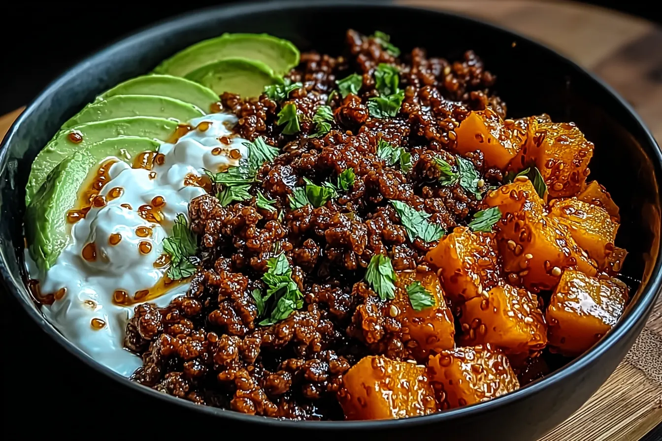 Ground Beef Hot Honey Bowl 