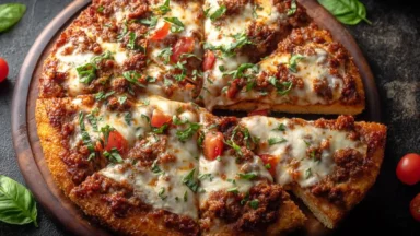 Ground Chicken Pizza Crust Recipe - Healthy Pizza Alternative