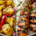 Delicious Hawaiian Pineapple Chicken Dinner Served on a Plate