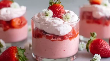 Healthy Strawberry Mousse in Elegant Serveware