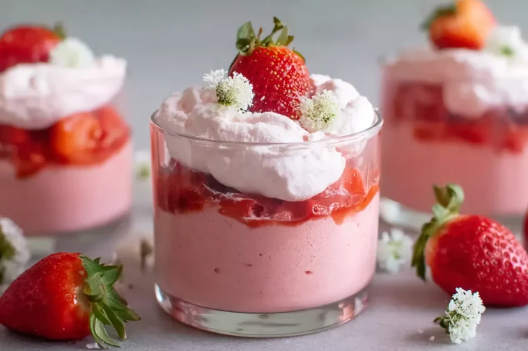 Healthy Strawberry Mousse in Elegant Serveware