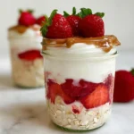 High-Protein Strawberry Oat Yogurt Parfait in a Bowl