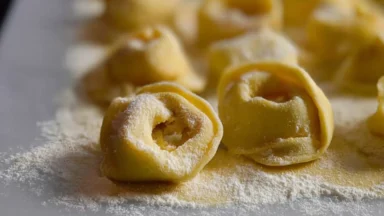 Homemade Cheese Tortellini Ready to Serve