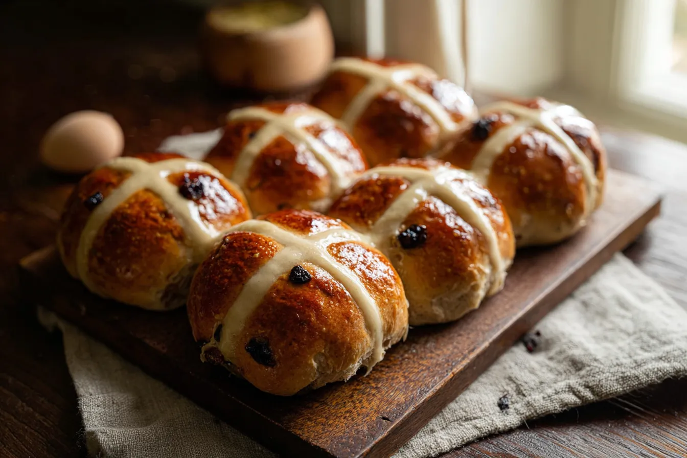 Hot Cross Buns: Delight in This Traditional Recipe Today! 3 Hot Cross Buns Fresh from the Oven