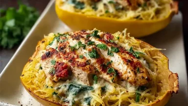 Irresistible Chicken Spaghetti Squash Dish