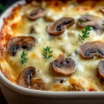 Irresistible Keto Mushroom Swiss Beef Bake