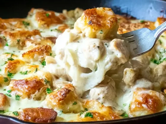 Keto Chicken Alfredo Casserole - Creamy and Delicious