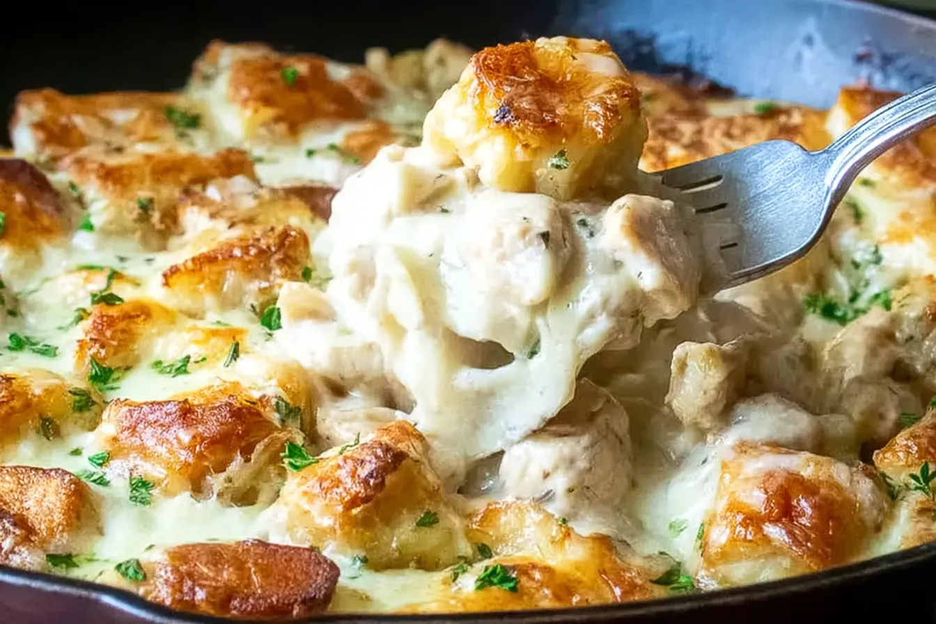 Keto Chicken Alfredo Casserole - Creamy and Delicious