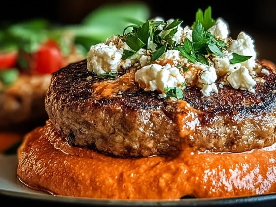 Keto Feta Burgers with Tomato Cream - Irresistible Flavor