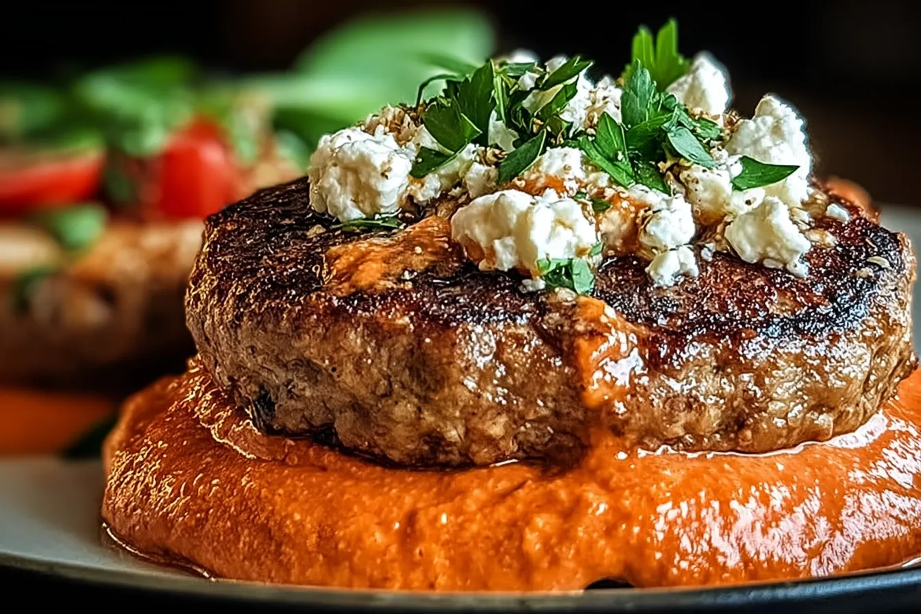 Keto Feta Burgers with Tomato Cream - Irresistible Flavor