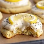 Lemon Poppy Seed Cheesecake Cookies on a Plate
