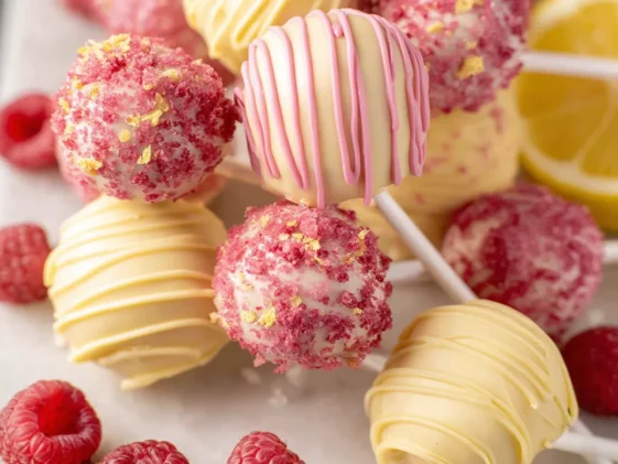 Lemon Raspberry Cake Pops - Colorful and Delicious Treats