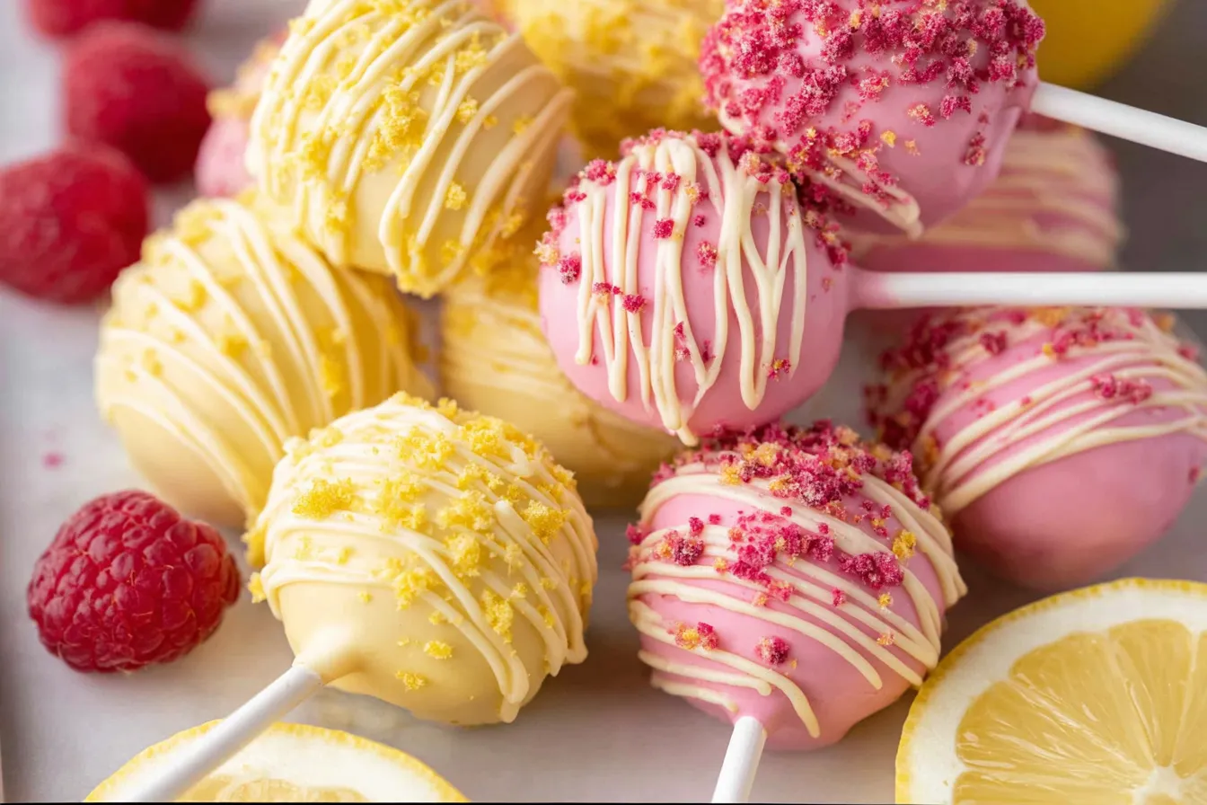 Lemon Raspberry Cake Pops 