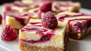 Lemon Raspberry Swirl Bars Freshly Baked