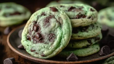 Mint Chocolate Chip Cookies Freshly Baked