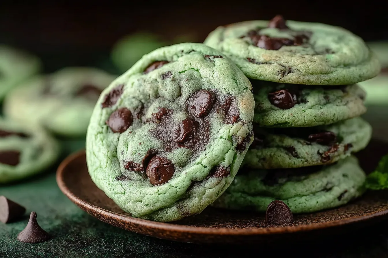 Mint Chocolate Chip Cookies 