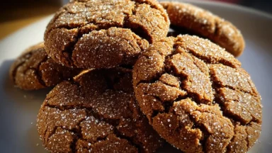 Homemade Molasses Crackle Cookies Freshly Baked