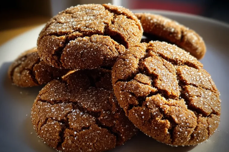 Homemade Molasses Crackle Cookies Freshly Baked