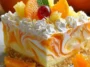 No-Bake Orange Pineapple Swirl Cheesecake Slice