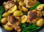 One-pan Lemon Garlic Chicken and Potatoes Ready to Serve