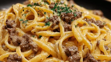 Delicious One-Pot Creamy Beef and Garlic Butter Pasta