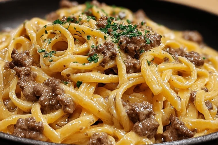 Delicious One-Pot Creamy Beef and Garlic Butter Pasta