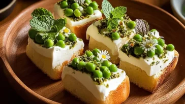 Pea Mint & Whipped Ricotta Terrine Serving Idea
