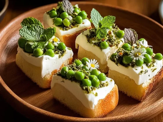 Pea Mint & Whipped Ricotta Terrine Serving Idea