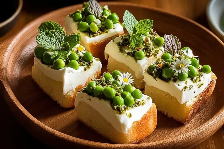 Pea Mint & Whipped Ricotta Terrine Serving Idea